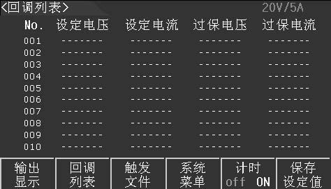 TH6303保存设置的电压值、电流值、过保电压和过保电流
